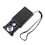 30X 60X Pocket Jewelry Magnifier Slide Out Illuminated Magnifying Glass with LED UV Light Handheld Loupe Lens For Diamond Coins Aimak Store