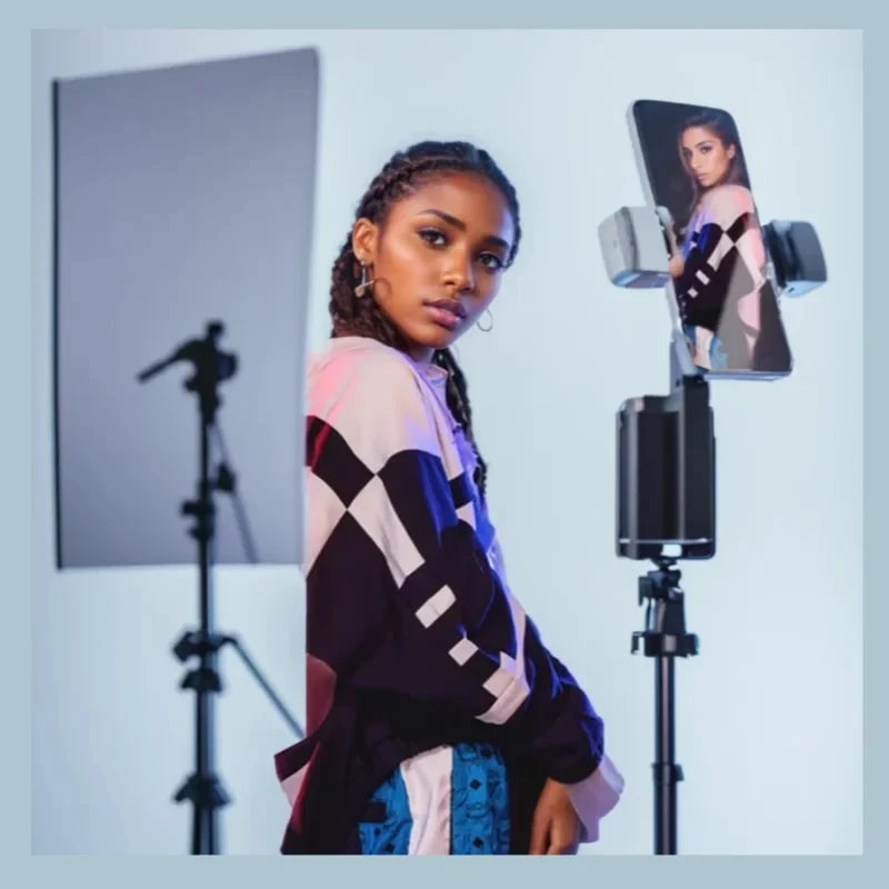 FANGTUOSI 360 Rotation Follow-up Gimbal Stabilizer Monopod Desktop Tracking Gimbal with Remote for Phone Tiktok Live Photography Aimak Store