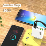 200W 6 Port USB C Charger Super Fast Charging PD3.0 USB C Type C Mobile Phone Charger For iPhone 16 SE4 Samsung Xiaomi ipad Aimak Store