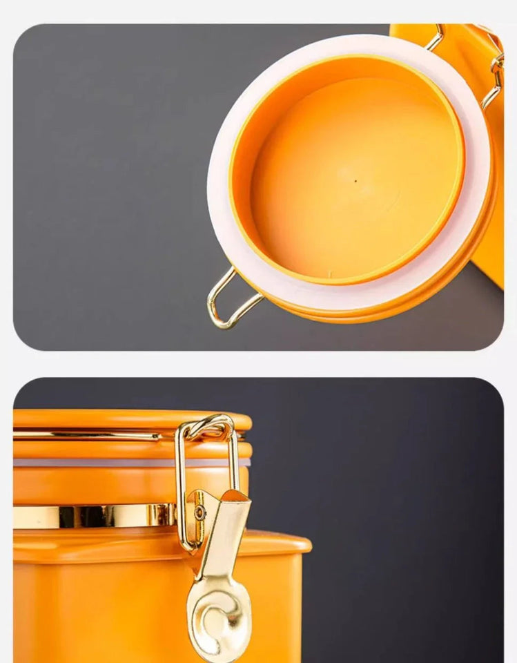 1.1L Storage Bottle Coffee Powder Sugar Container Airtight Can Holder Canister with Valve Household Food Storage Container Aimak Store