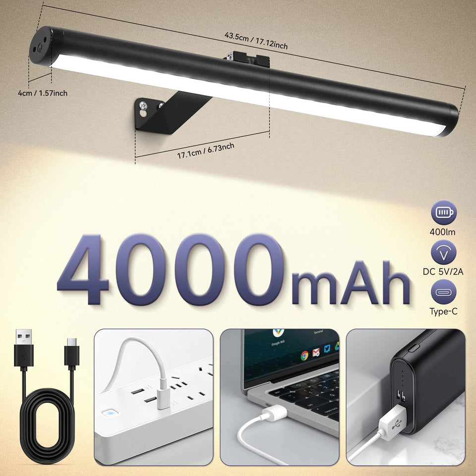 USB Rechargeable LED Wall Light Dimmable Mural Lamp Modern Wireless Aluminum Led Spotlights for Paintings Pictures Wall Lighting Aimak Store