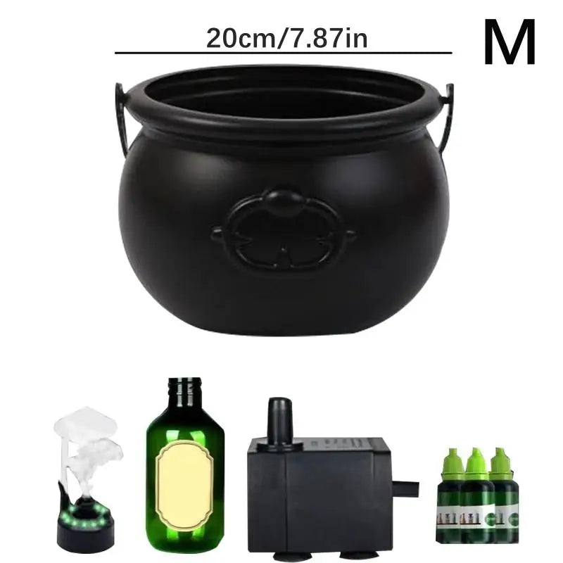 Party Horror Props Witch's Cauldron With Magical Bottles & Fog Maker, Floating Potion DIY, Halloween Decorations Indoor Aimak Store