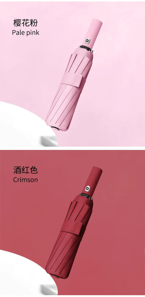 Umbrella Fully Automatic Men's Reinforced Women's Sunshade Umbrella, Rain and Rain Dual Use Umbrella, UV Protection Aimak Store