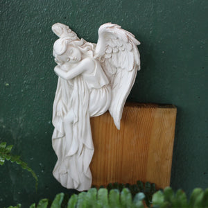 1-piece charming left angel door frame ornaments statue, exquisite resin sleeping angel sculpture Aimak Store