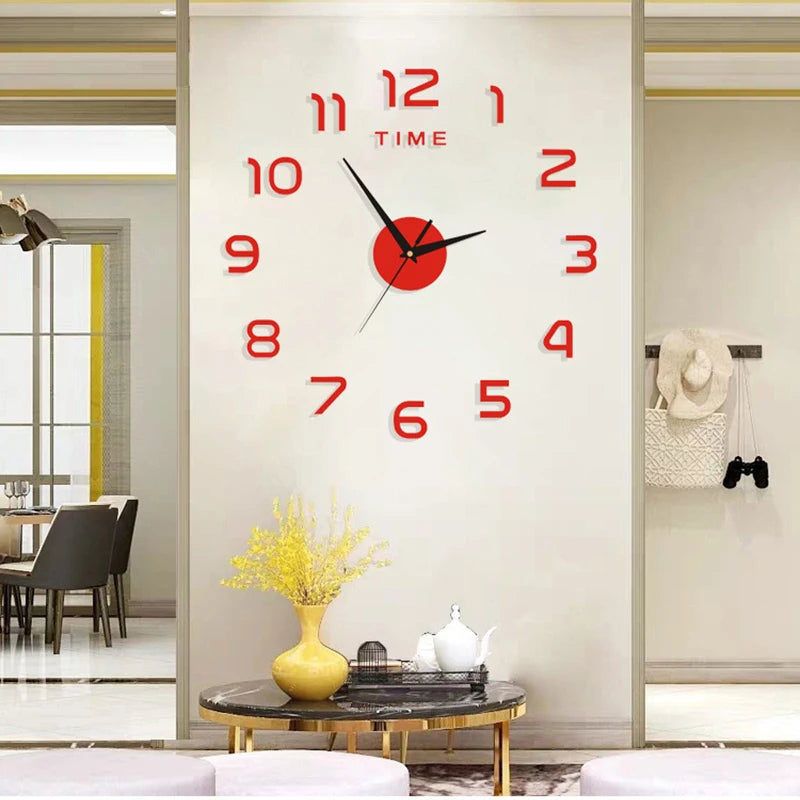 2024 New Metall Moderne 3D DIY Wall Clock Acrylic+EVR+Metal Mirror Home Decoration Super Big 130cm X130 Cm Factory Freeshipping Aimak Store
