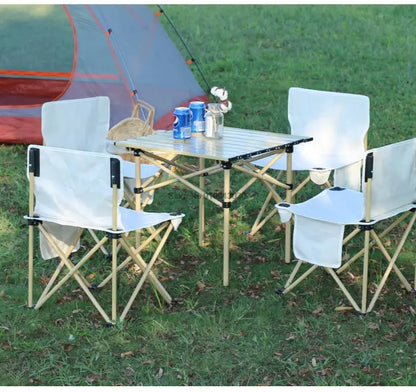 Portable Outdoor Table and Chair Set Folding Picnic Table Self-driving Camping Table Aluminum Alloy Car Egg Roll Table