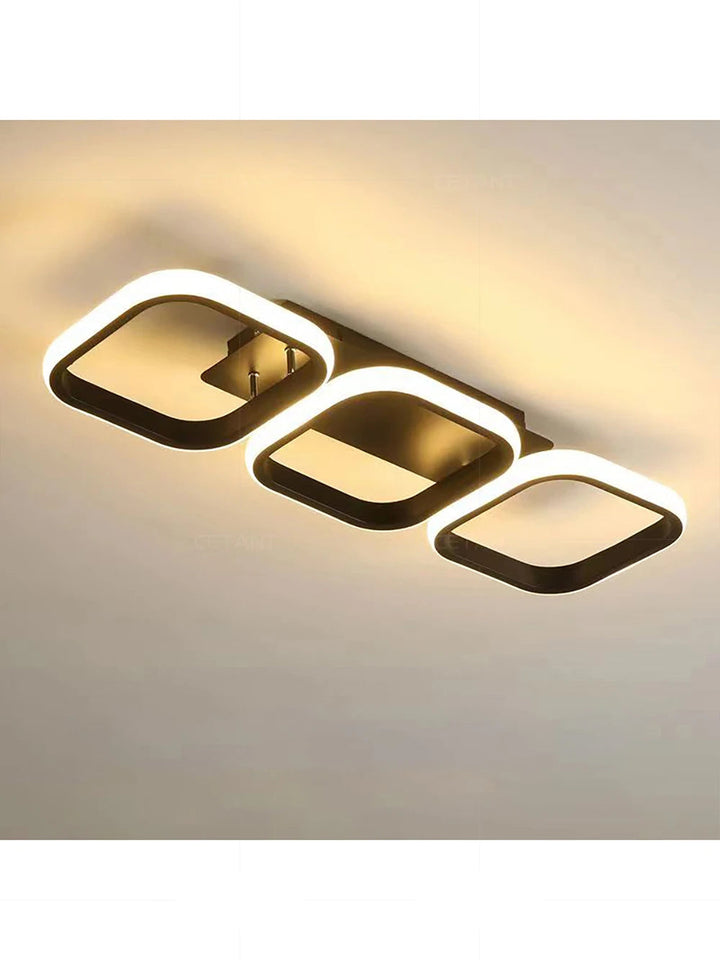 Square LED Ceiling Light Modern Black For Hallway Bedroom Checkroom Living Room Office Restaurant Staircase Lighting Fixtures Aimak Store