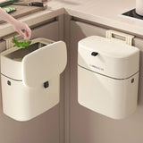 Household plastic flip-top wall-mounted trash can kitchen bathroom bathroom gap wall-mounted storage simple trash can Aimak Store