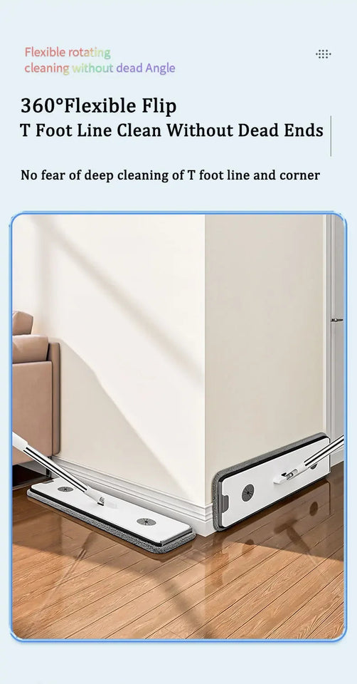 Joybos 40cm Big Mop Washing With Bucket and Squeeze Floor Cleaning Hand Free Flat Floor Mop Microfiber Household Cleaner Tools Aimak Store