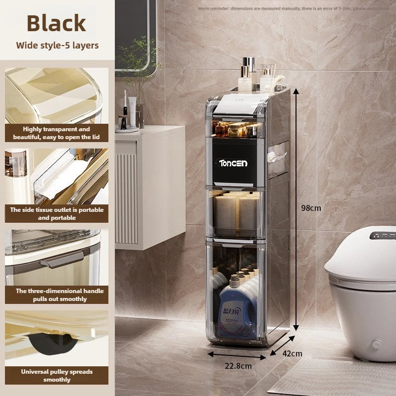 Bathroom crevice wardrobe storage cabinet, bathroom shelf, bathroom toilet storage cabinet, toilet side storage cabinet Aimak Store