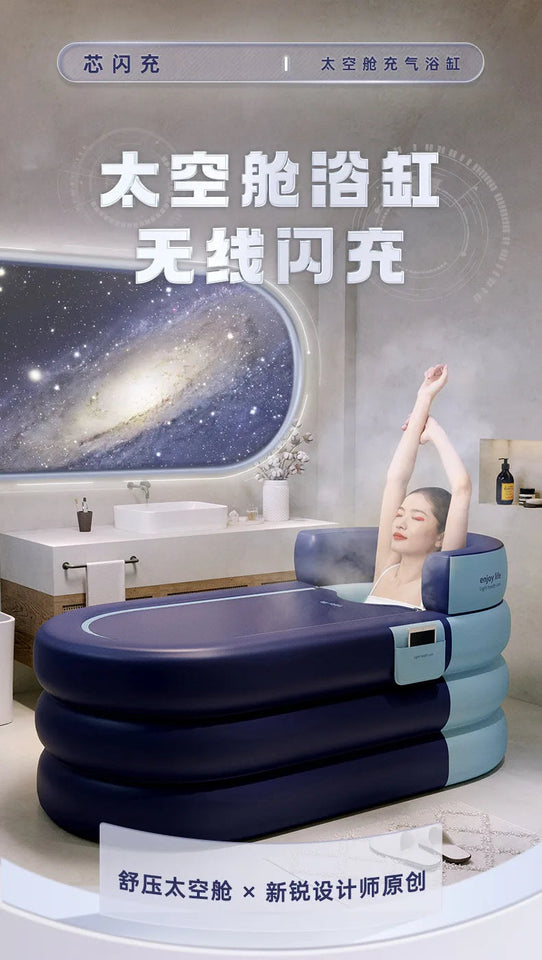 Shower Bucket for Adults PVC Folding Children's Bath Thickened Bathtub Household Inflatable Bathtub Adult Shower Bucket Aimak Store