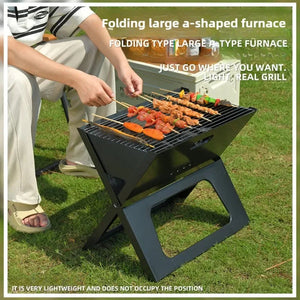 Foldable Charcoal Grill Ultra-thin Portable BBQ Barbecue Grill Lightweight Simple Grill for Outdoor Cooking Camping Hiking Aimak Store
