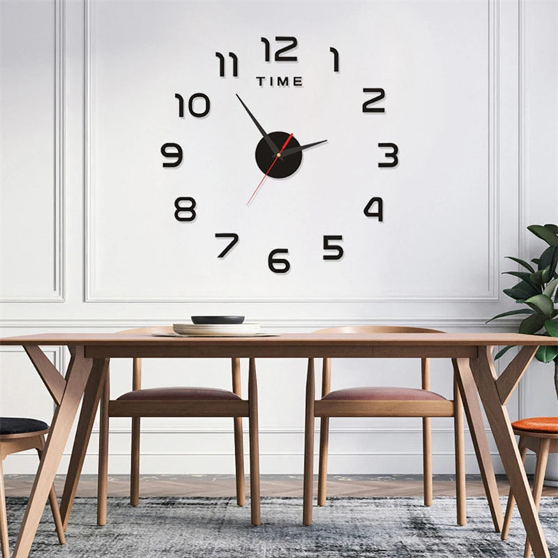 2024 New Metall Moderne 3D DIY Wall Clock Acrylic+EVR+Metal Mirror Home Decoration Super Big 130cm X130 Cm Factory Freeshipping Aimak Store