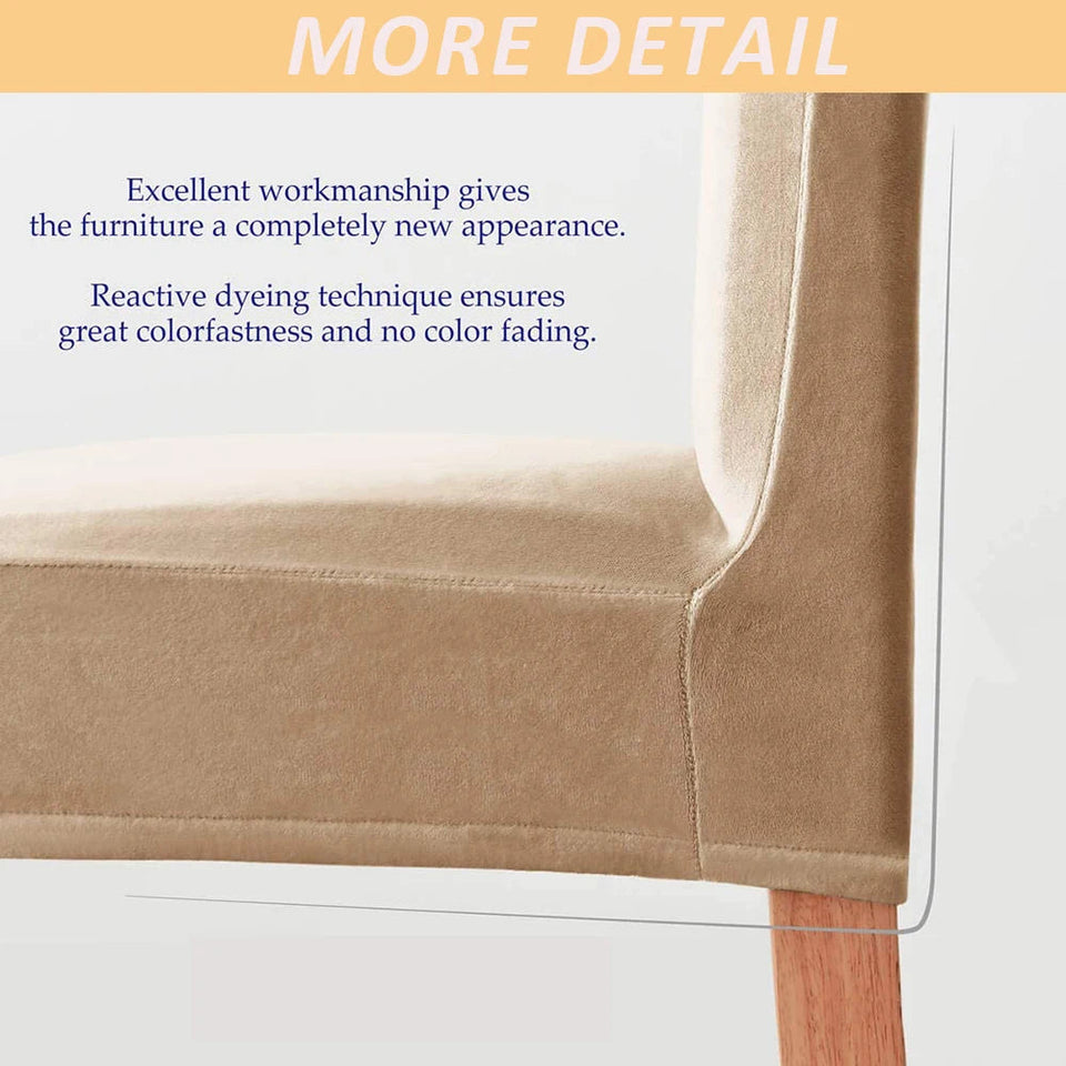 1/2/4/6PCS Velvet Chair Cover Super Soft Elastic Dining Chair Slipcover Seat Cases For Kitchen Dining Room Wedding Banquet Home Aimak Store