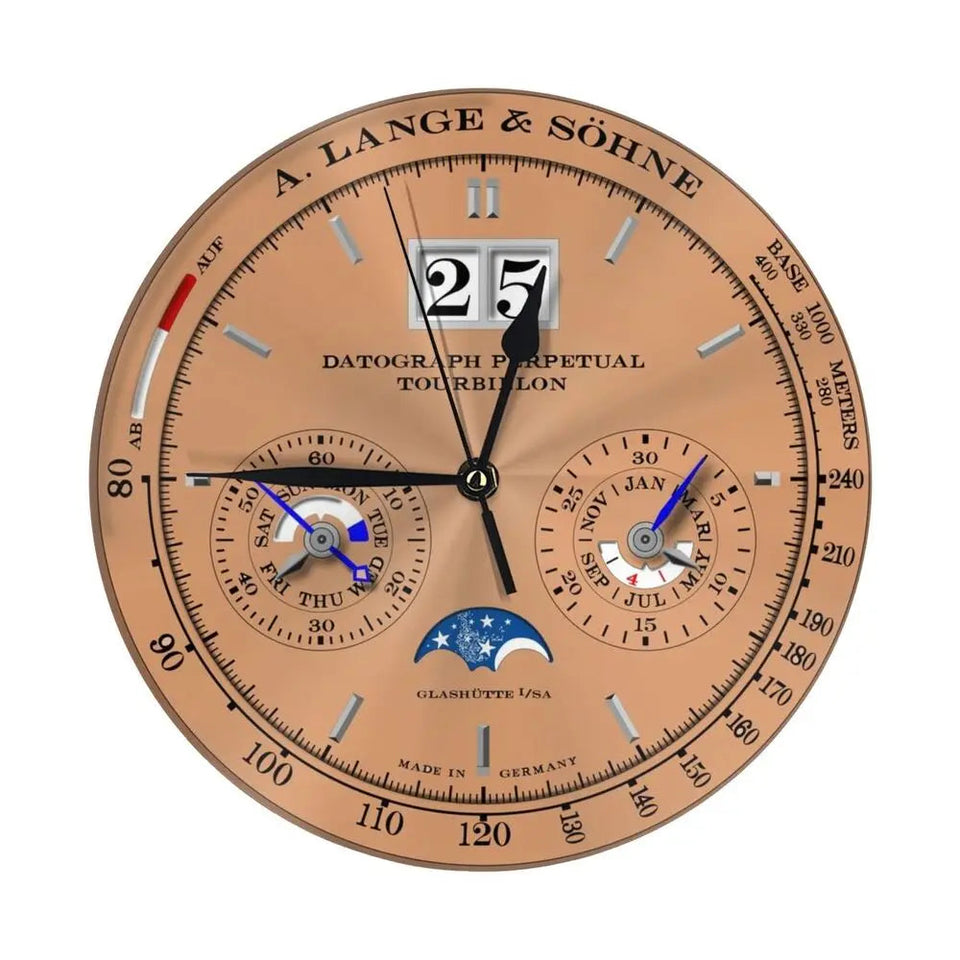 Lange & Sohne Datograph Dial Clock Wall Clock Modern 3D for Home Office Hotel Restaurant School Decoration Aimak Store