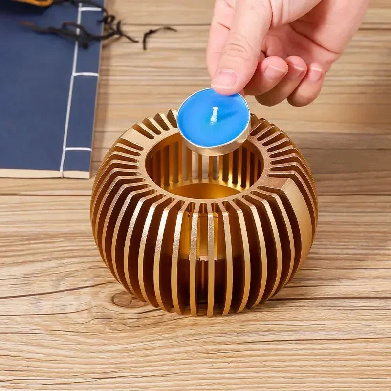 Gold Hollow Aluminum Alloy Teapot Warmer Coffee Pots Candle Base Heater Stove Household Glass Teapot Tea Stove Milk Warmer Stand Aimak Store