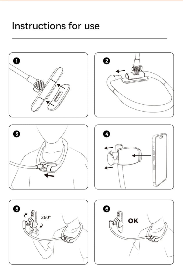 Baseus Flexible Universal Neck Phone Holder Hanging Neck Lazy Necklace Cell Phone Desk Mount Bracket for iPhone 16 15 14 Pro Max Aimak Store
