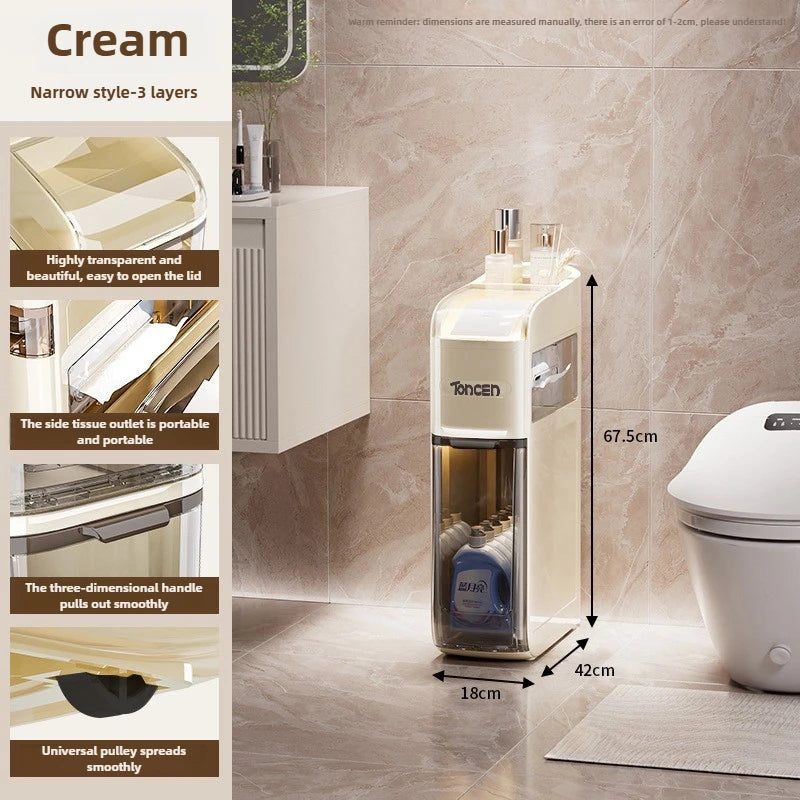 Bathroom crevice wardrobe storage cabinet, bathroom shelf, bathroom toilet storage cabinet, toilet side storage cabinet Aimak Store