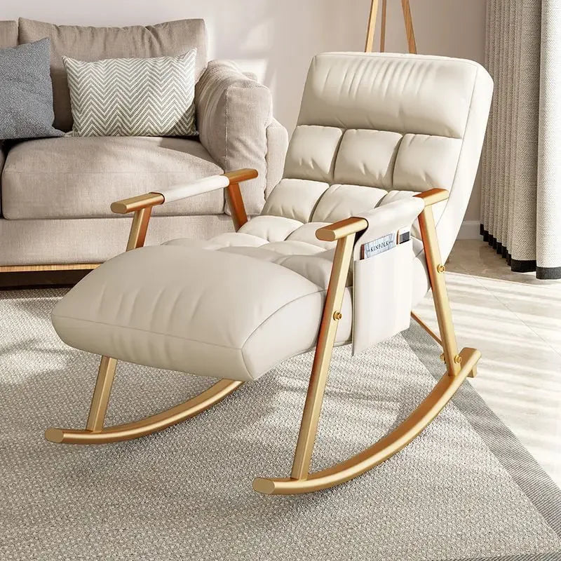 Rocking Chair Folding Nordic Balcony Lazy Chair Adult Leisure Technology Cloth Rocking chairs Sofa Bedroom Garden Lounge Seat Aimak Store