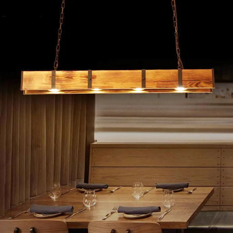 Old Style American Vintage Attic Wooden Pendent Lamp Dining Room Bar Table Clothing Store Industrial Pendant Lamp Led Lighting Aimak Store