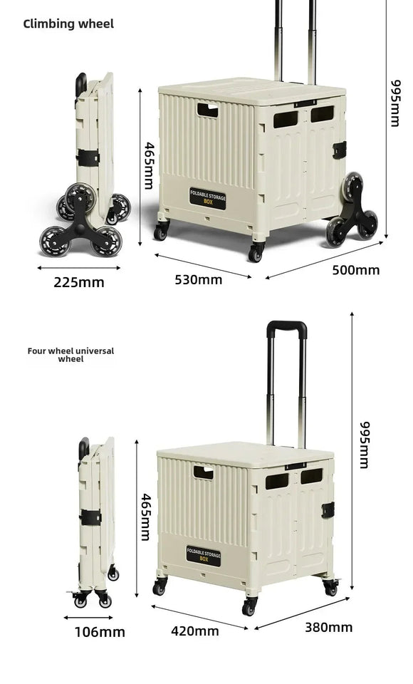 Portable and Foldable Shopping Cart,Home Multifunctional Grocery Cart, Outdoor Trolley Cart, Stall, Camping and Storage Box Aimak Store