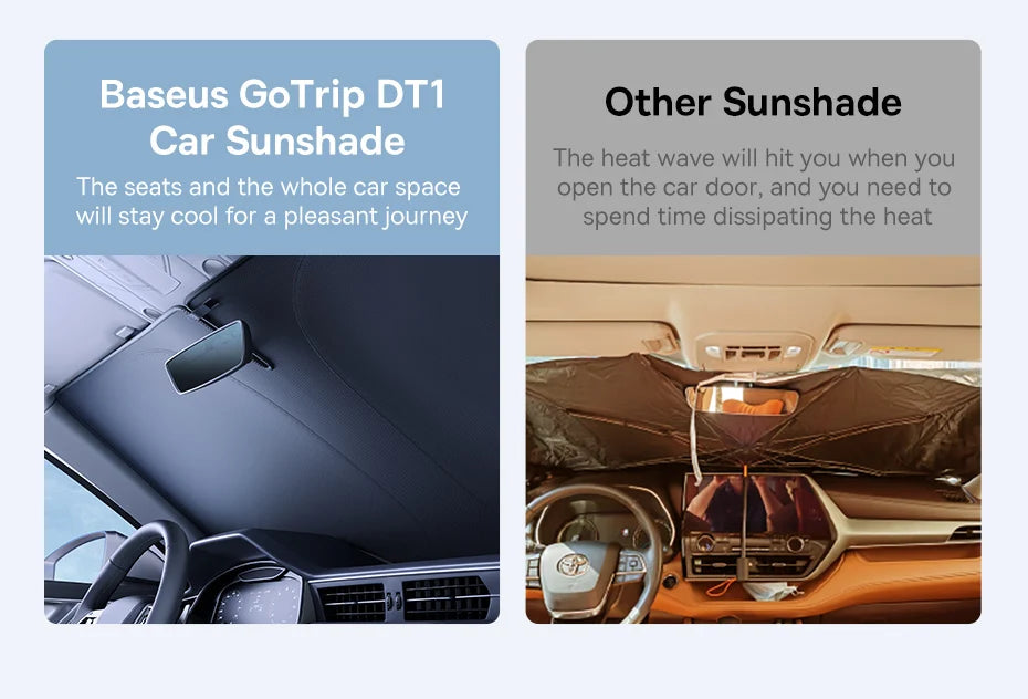 Baseus DT1 Car Sunshade Windshield Cover Folding Car Front Window UV Sun Protection for Summer Sun Shade Curtain Protector Aimak Store
