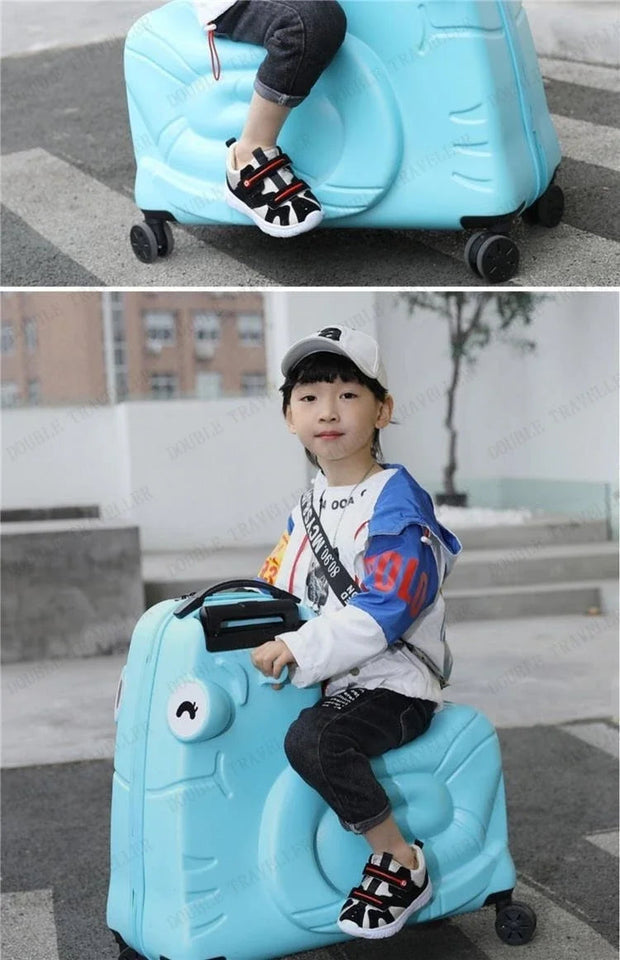 Cartoon children's trolley case Rideable Universal wheel children's travel password case Large capacity children's luggage Aimak Store