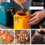 1.1L Storage Bottle Coffee Powder Sugar Container Airtight Can Holder Canister with Valve Household Food Storage Container Aimak Store