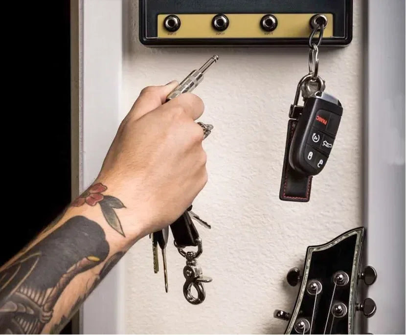 4/8pcs Wall Guitar Plug Keychain Holder Vintage Amplifier Keychain Rack Key Rings Hanger Music Key Shelf Hook Home Accessories Aimak Store