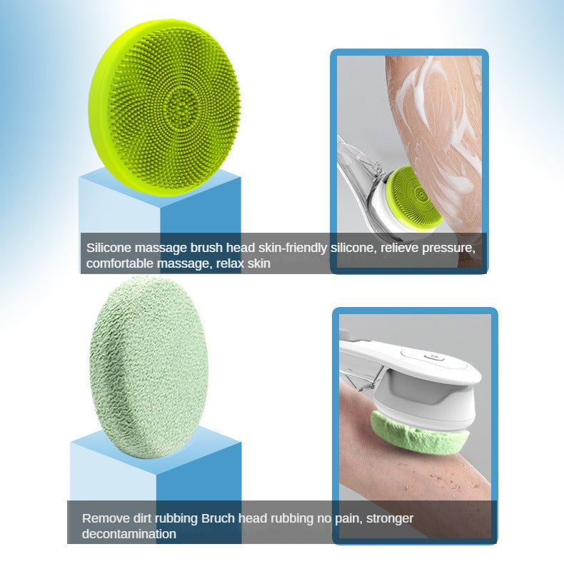 Electric Bath Brushes Shower Cleaning Body Massage Brush Multifunctional Brush Spa Waterproof IPX7 Long Handle Back Brushes Aimak Store