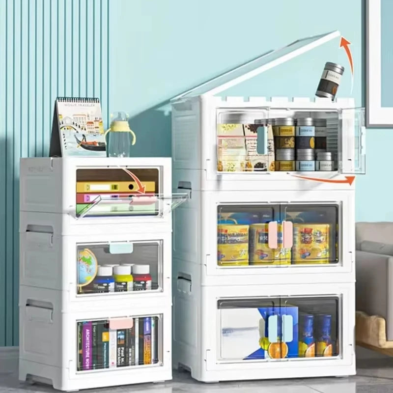 Foldable Storage Box Large Capacity Sundries PP Organizer Bedroom Transparent Stackable Toy Snacks Sorting Bin Closet Organizer Aimak Store