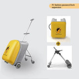 Fashion Cute Pony Cartoon Trolley Case Sit Travel bags for Children 24" Rolling Luggage Spinner Suitcase Wheels Yellow Duck 20" Aimak Store