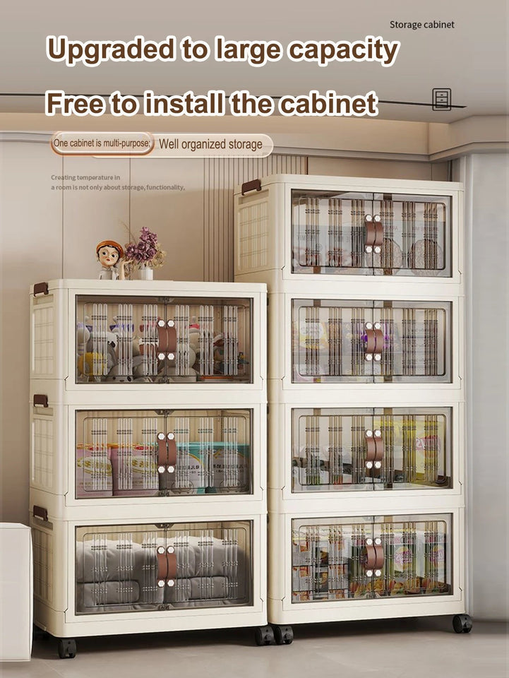 Large Capacity Multifunction Folding Storage Cabinet Dustproof Wardrobe Closet Organizer Easy-to-Install Storage Boxes Aimak Store