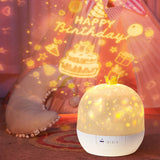Crown Star Light Projection Rotating Star Bedroom Ceiling Atmosphere Night Lamp Stars Childrens Birthday Gift with Films Sheet Aimak Store
