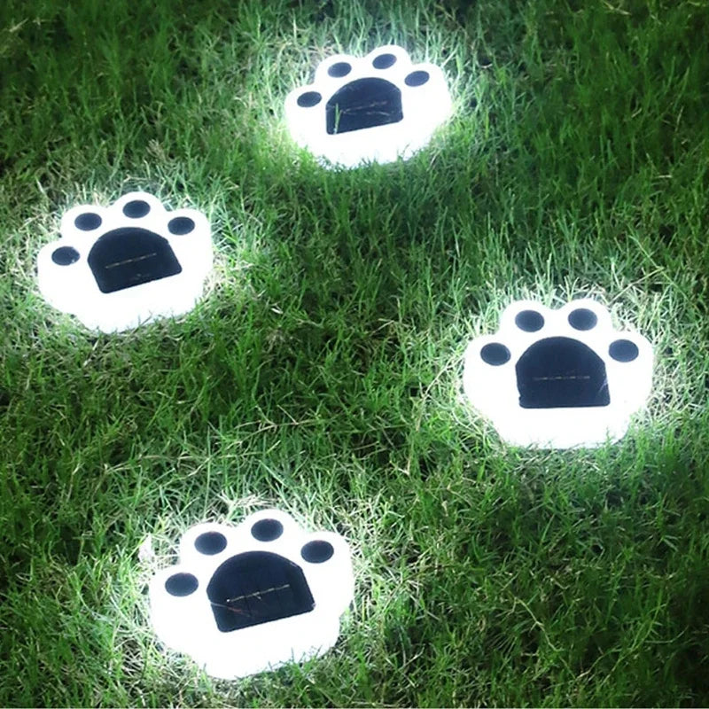 Outdoor Solar Powered Garden Cat Paw Lawn Lights Solar Cute Cat Paw Ground Lamps LED Cat Paw Scene Light Landscape Light Aimak Store