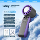 KINSCOTER Portable Air Cooling Turbo Fan 3600mAh 100 Wind Speeds Adjustable Outdoor Foldable Student Handheld Fan with Lanyard Aimak Store