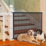 Pet Barrier Fence Baby Safety Gate Mesh with Telescopic Pole Hook Stairs Entrance Indoor Gate Fence Safety Protection Punch-free Aimak Store