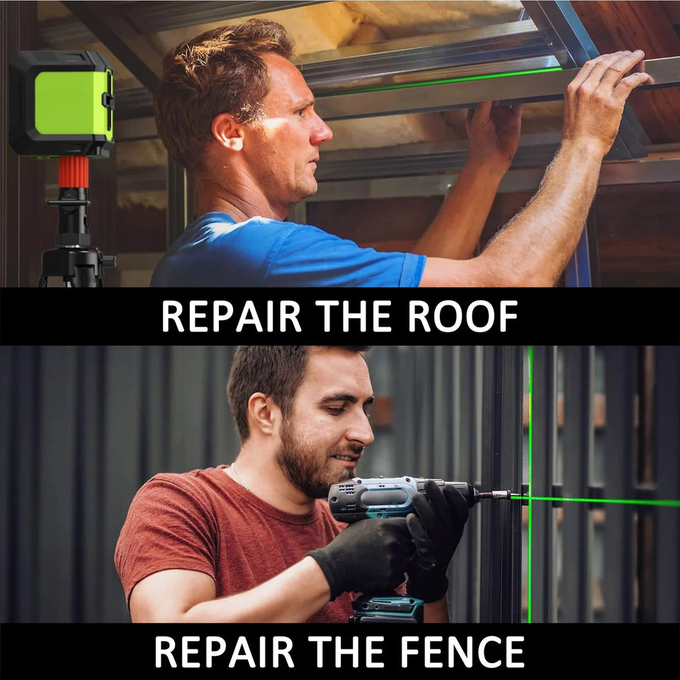 Professional Mini Laser Level Tool 2 Lines Green Laser Self-leveling Leveling Horizontal Vertical Cross Laser Levers Machine Aimak Store