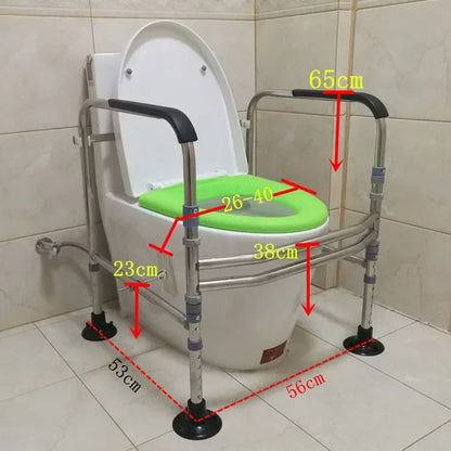 Non Slip Bathroom Armrest Easy To Install Toilet Chair Stainless Steel Lavatory Support Frame Foldable Safety Shower Seat