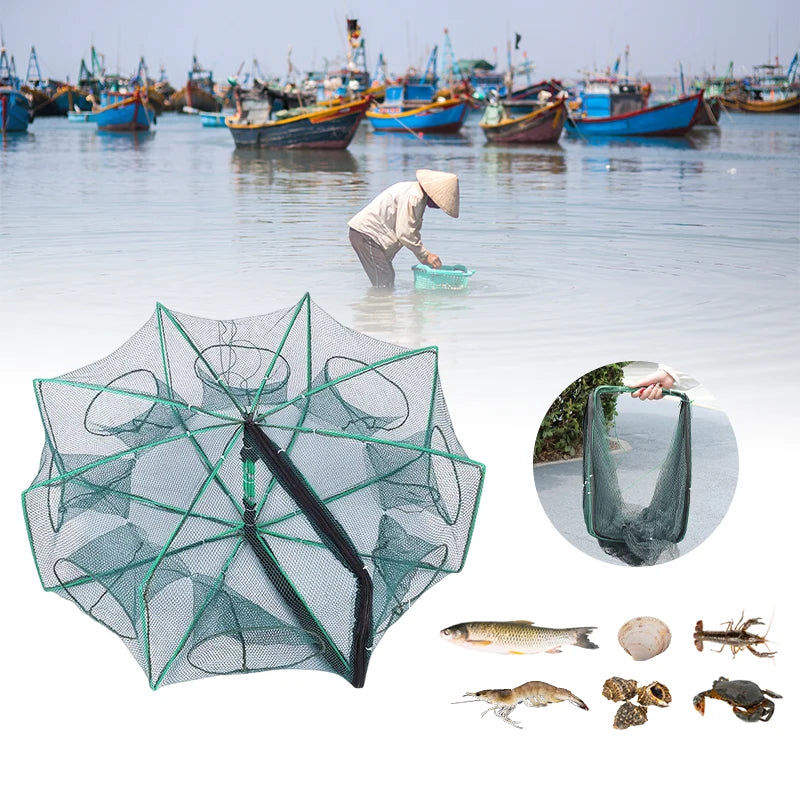 Mesh for Fishing Crayfish Net Foldable Crayfish Catcher Casting Fish Network Crab Trap Catchers Cage Network Fishing Accessories Aimak Store
