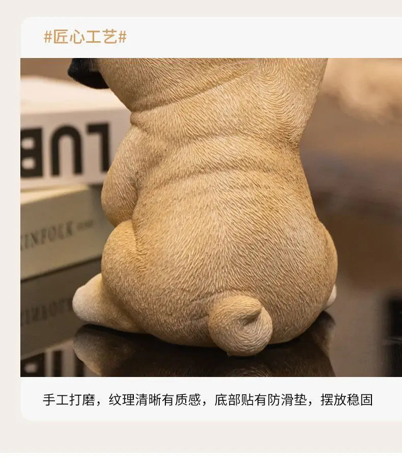 Creative Pug Statue Storage Tray Cute Dog Key Candy Snack Storage Plate Animal Sculpture Ornaments Office Tabletop Decor муравьи Aimak Store