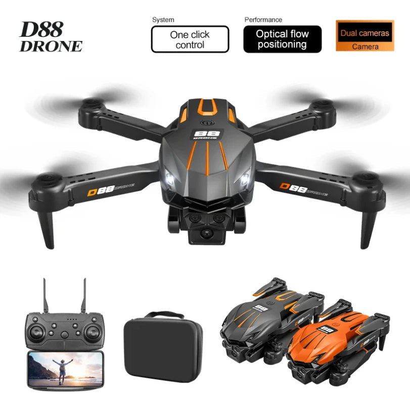 D88 Drone 8K HD Dual Camera GPS Location Professional Aerial Photography Optical Flow Hovering Foldable Drone ﻿RC10000M 2025New Aimak Store