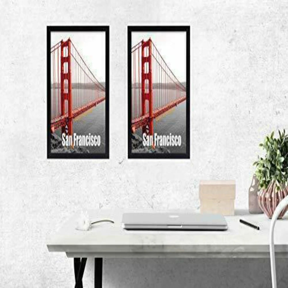 Chic and contemporary, this set of 2 sleek black poster frames, 13x19, is the perfect addition to your stylish and modern elegan Aimak Store
