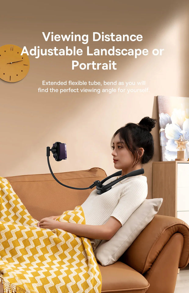 Baseus Flexible Universal Neck Phone Holder Hanging Neck Lazy Necklace Cell Phone Desk Mount Bracket for iPhone 16 15 14 Pro Max Aimak Store