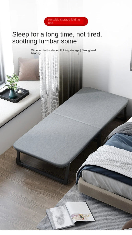 Upholstered Folding Bed Office Lunch Break Sheet People Home Nap Bed Dormitory Simple Bed Reinforcement Escort Hard Board Bed Aimak Store