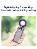 KINSCOTER Portable Air Cooling Turbo Fan 3600mAh 100 Wind Speeds Adjustable Outdoor Foldable Student Handheld Fan with Lanyard Aimak Store