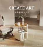 Home Living Room Iron Art Sofa Table Modern Round Feeding Table Bedroom Bedside Cabinet Elegant Nightstand Stylish End Table Aimak Store