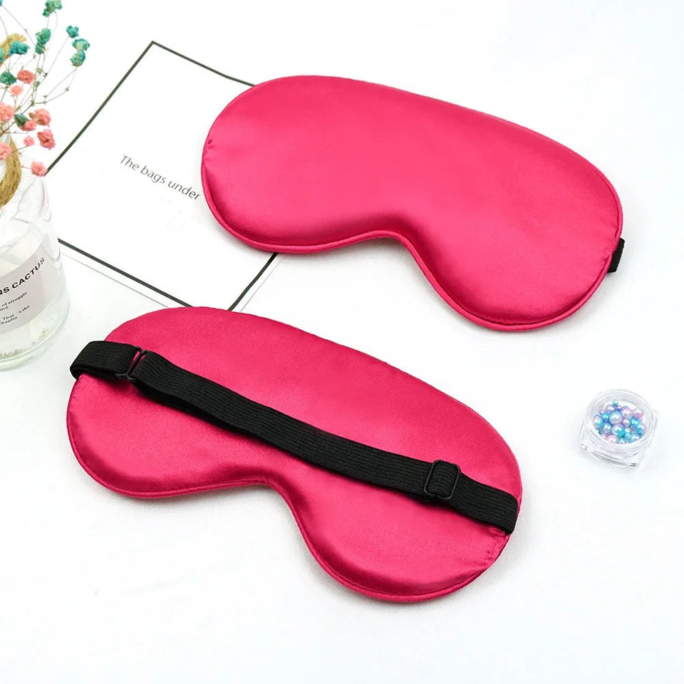 Eye Cover Imitated Silk Sleep Eye Mask Sleeping Padded Shade Patch Eyemask Blindfolds Portable Travel Eyepatch Travel Relax Rest Aimak Store