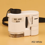 Portable 60X Handheld Magnifying Glass Mini Pocket Microscope Loupe Currency Detector Jeweler Magnifier With LED Light Aimak Store