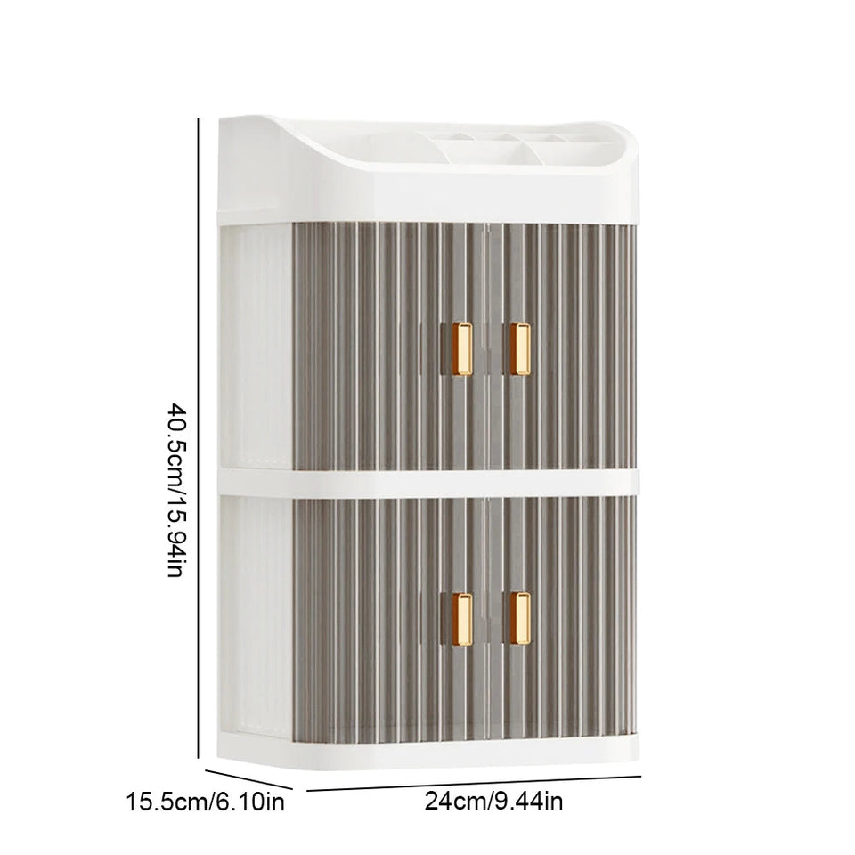 3-Layer Makeup Storage Organizer Makeup Organizer Box Bathroom Beauty Standing Organizer for Bathroom Countertop Vanity Aimak Store